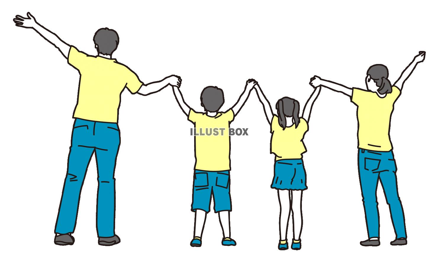 3人家族の後ろ姿イラスト - No: 22858556無料イラスト・フリー素材なら「イラストAC」