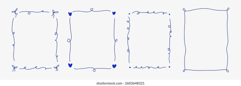 ハートフレームシンプル飾り枠素材イラスト。透過PNG：イラスト無料