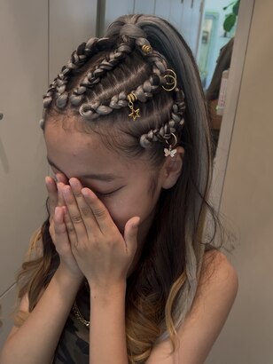ヘアアレンジ ロング・簡単 子供の可愛い髪型！ポニーテールアレンジ