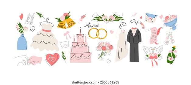 フリーイラスト結婚式を挙げる新郎新婦パブリックドメインQ：著作権フリー画像素材集