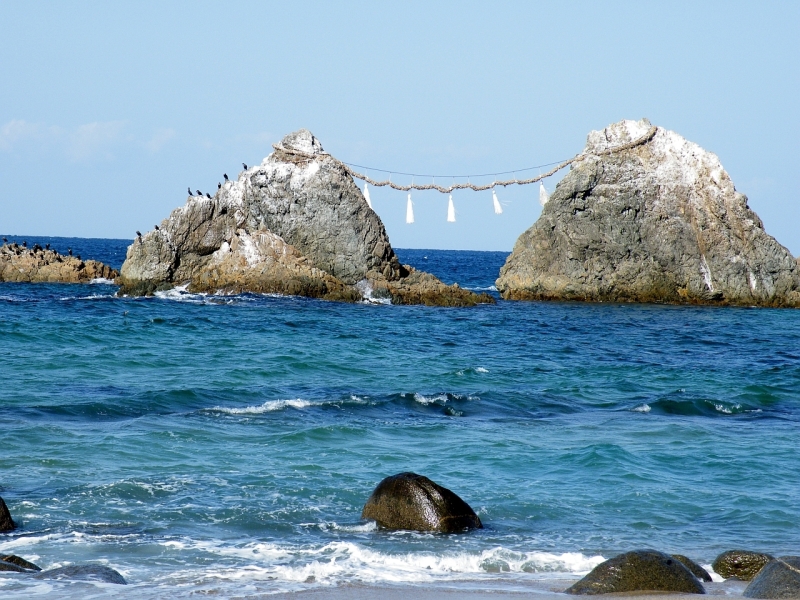 桜井二見ヶ浦の夫婦岩と夕日 福岡県糸島市 写真素材6158683- フォトライブラリ
