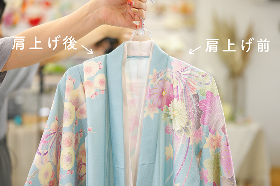 お宮参りの着物の店「京の初着屋」子ども着物の腰上げ、肩上げ