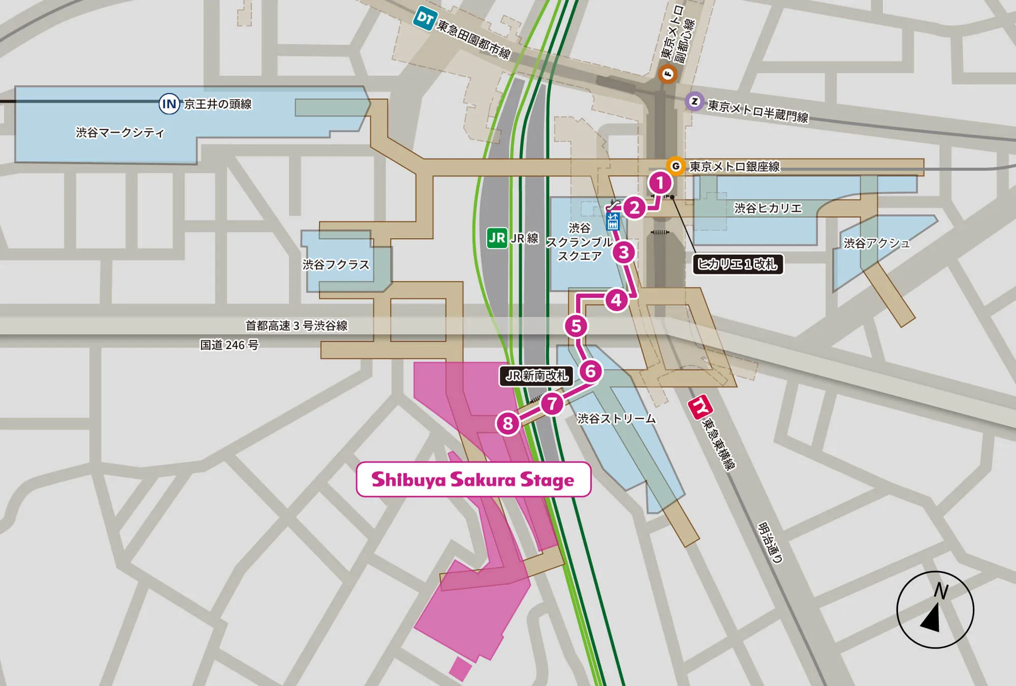 渋谷駅銀座線から京王井の頭線への乗り換え散歩