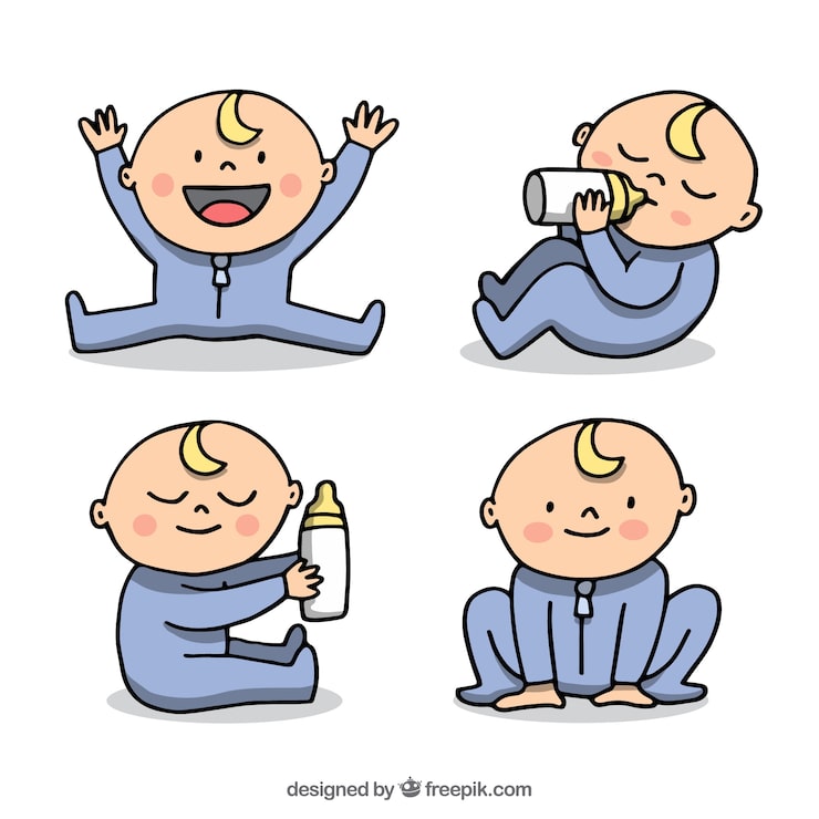 可愛い赤ちゃんの無料イラスト - 面白いキャラクター素材 - チコデザ