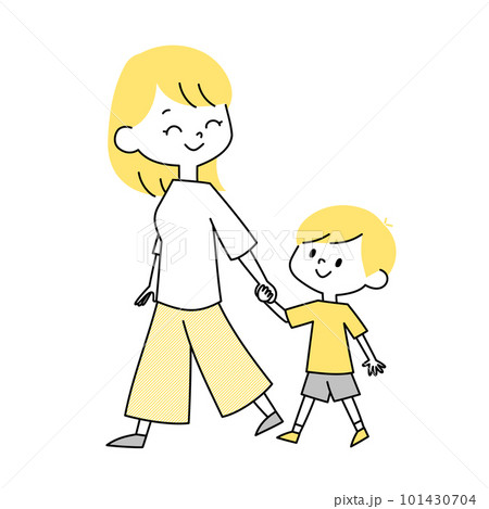 手を繋ぐ親子のイラスト素材188288076 毎月1点無料 フリー のストックフォト イメージマート