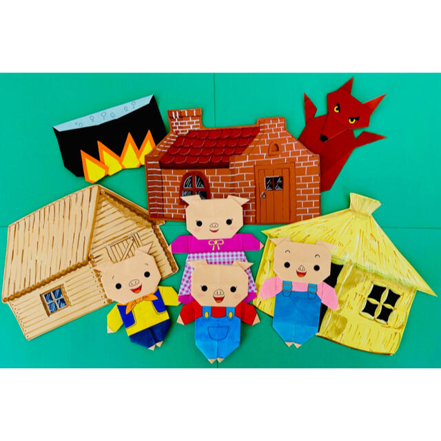 ★２匹のこぶた「オオカミが来る前にレンガのお家を作るぞ！」★Cardboard house★