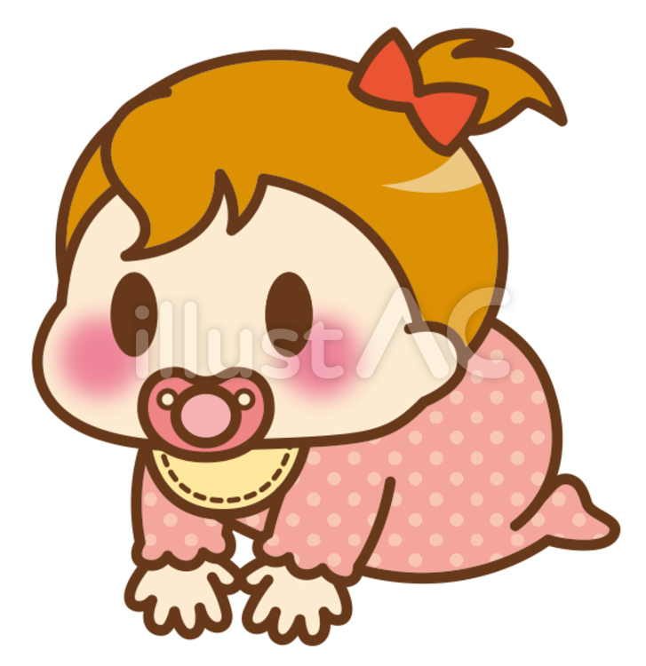 シール 赤ちゃん＊はいはい_おしゃぶりイラスト - No: 142937無料イラスト・フリー素材なら「イラストAC」