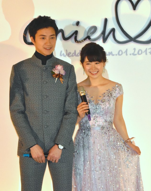 福原愛＆江宏傑が結婚披露宴卓球レポート