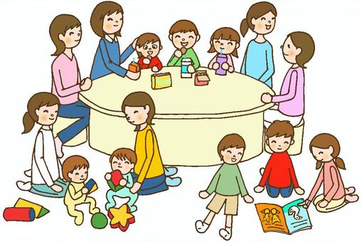 共働きの子育て世帯家族のイメージイラスト素材のイラスト素材76811577- PIXTA