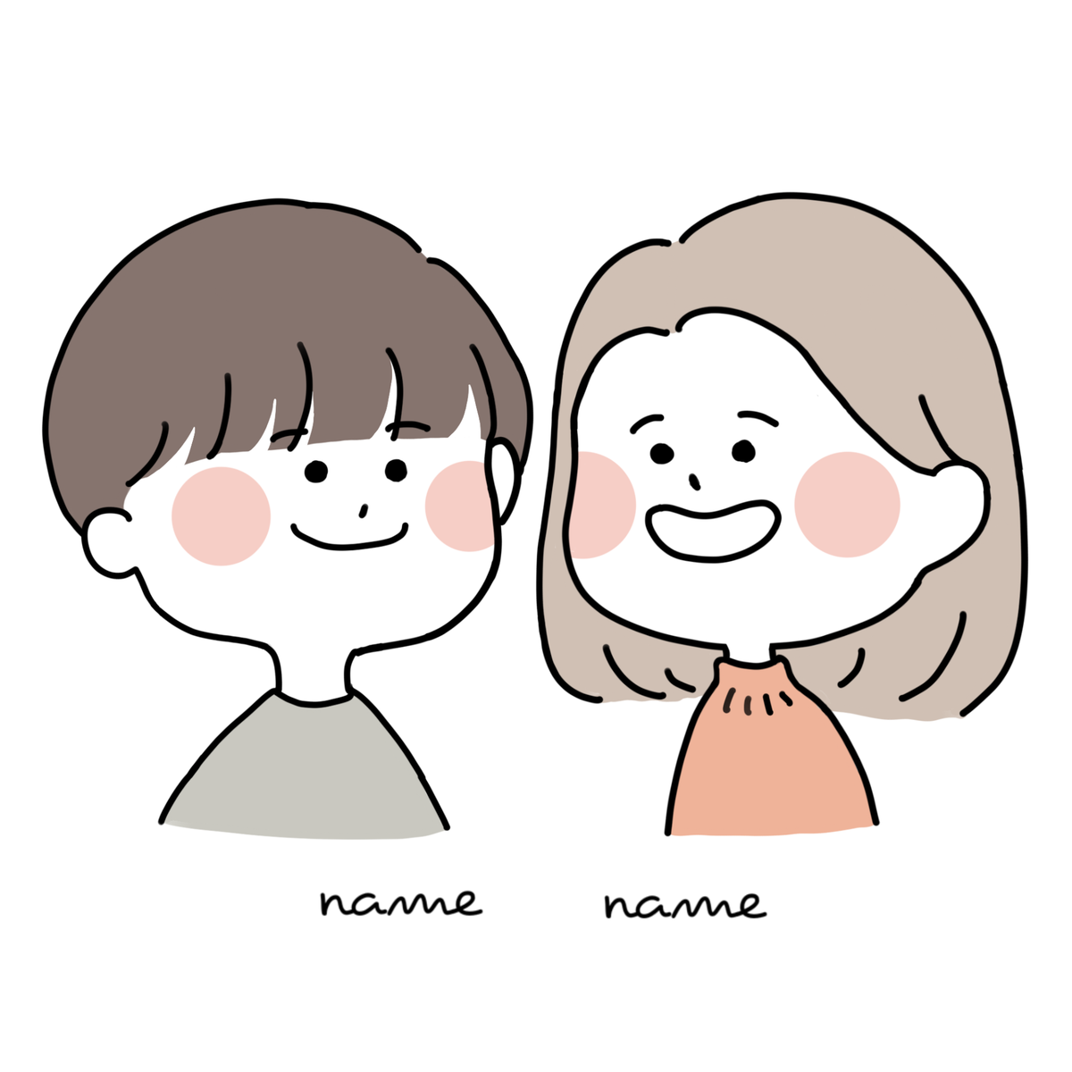 カップル2てがきですの！β かわいい・ゆるい無料イラスト