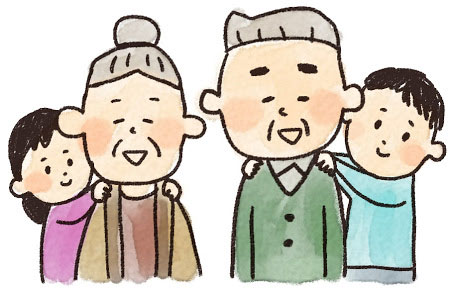 おじいちゃんおばあちゃんありがとう 敬老の日 」のフリータイトルイラストイラストわくわくBOX