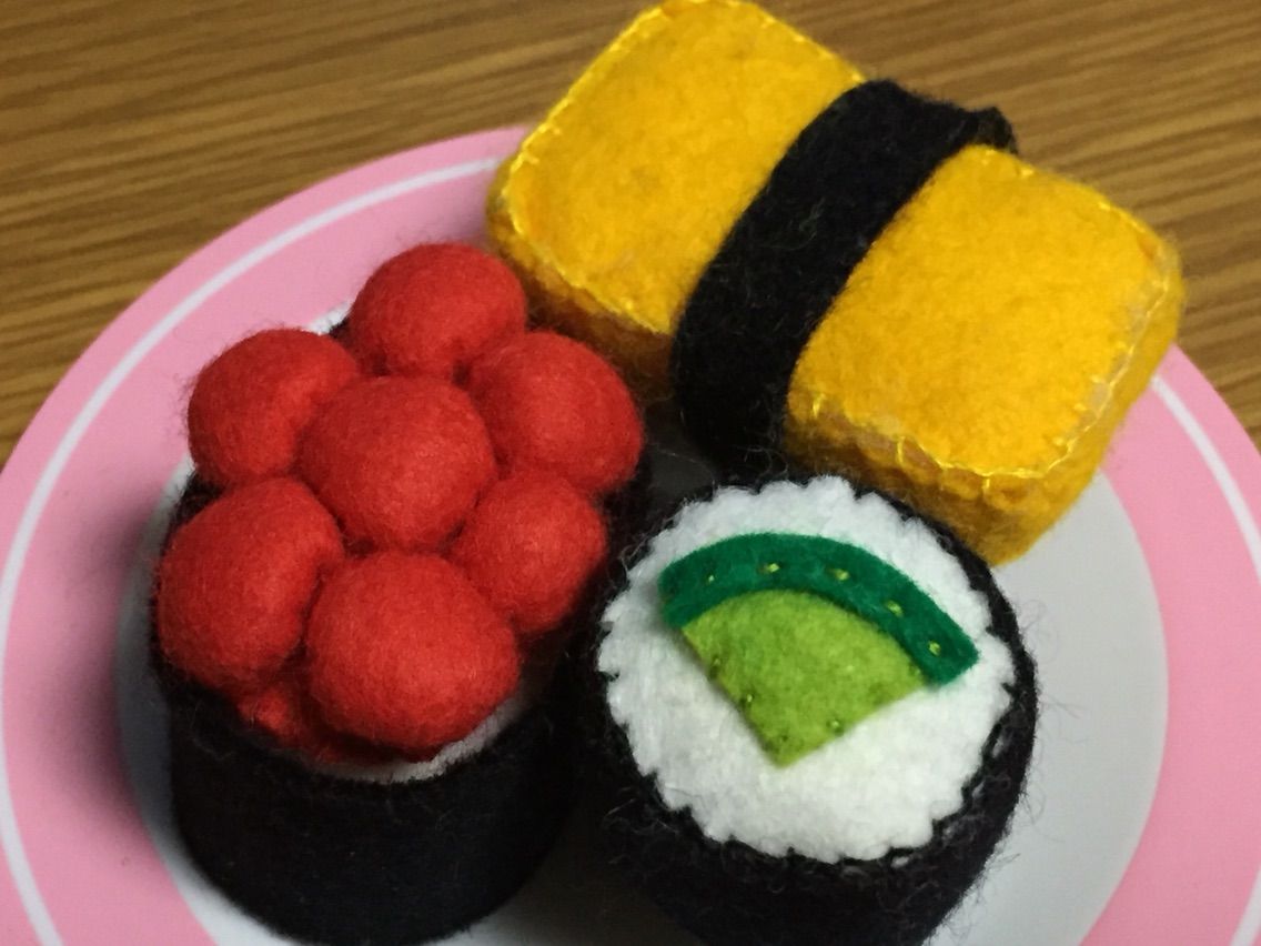 型紙＆レシピ ダウンロード版 フェルトで作るお寿司屋さんごっこ - おひろ工房minne byGMOペパボ国内最大級のハンドメイド・手作り通販サイト