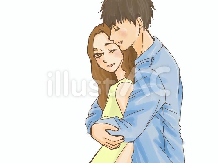 恋人カップルおんぶハグlove - ibisPaint