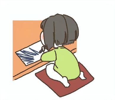 孤独・一人ぼっちの女性のイラストイラスト無料・かわいいテンプレート