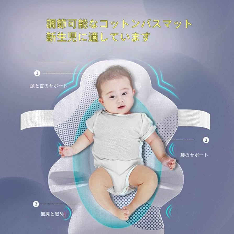 ベビーバス、折り畳み 赤ちゃん お風呂 温度検知付き、子供用風呂 ブ ベビー 浴槽 滑り止め設計錦ポータブルシャワーベイスンクッションパッド付き新生児 幼 ベビーバス 新生児バス 子供用風呂 赤ちゃん用 0〜5歳適応 折りたたみ 滑り止め設計 温度計付き 安心感 一年