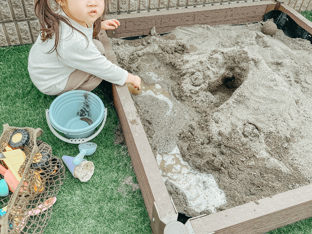 砂場 蓋 付き 木製砂場キット DIY 1×1ｍ ※砂は含まれておりません 自宅 庭用 子供 キッズ