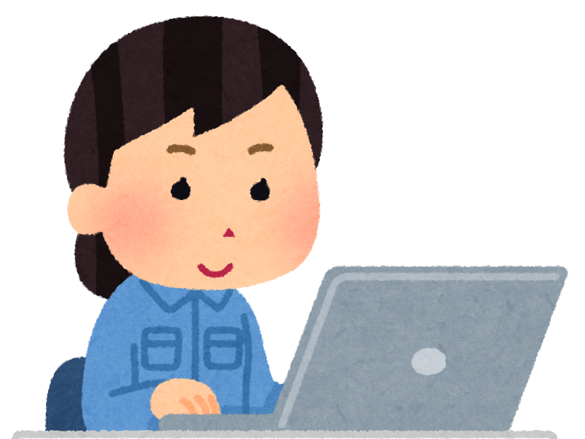 女性作業員の表情のイラスト「ひらめいた顔・焦った顔・驚いた顔・悩んだ顔」かわいいフリー素材集 いらすとや