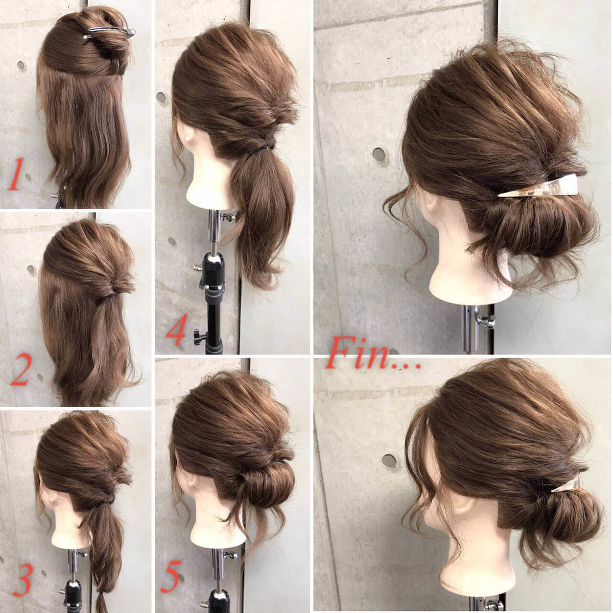 くるりんぱで作る可愛いハートのヘアアレンジ