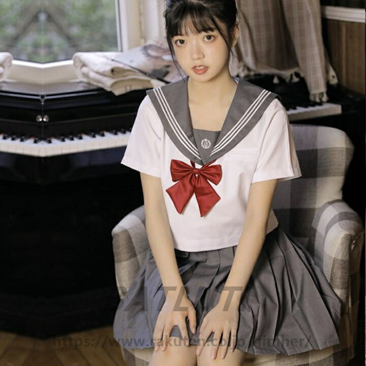 セーラー服 JK制服 3点セット 通販 学生服 上下セット トップス リボン スカート プリーツスカート 制服 ミニスカート 制服セット 衣装コスプレ スクール コスチューム 仮装 女子高生 高校生 デザイン かわいい 可愛い オシャレ おしゃれ -BACKYARD FAMILY