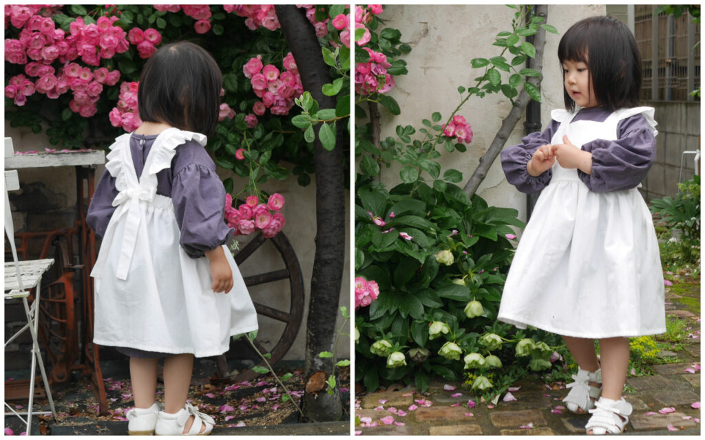 シュクルタブリエ エプロンワンピース 型紙akino pattern