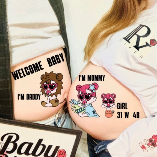 マタニティタトゥーシール マタニティペイントシール マタニティマーク マタニティフォト マタニティシール マタニティキーホルダー 月齢カードマンスリーカード 母子手帳ケース 母子手帳カバー ロゼット - HappyTyam-88yuz88minne byGMOペパボ 国内最大級の