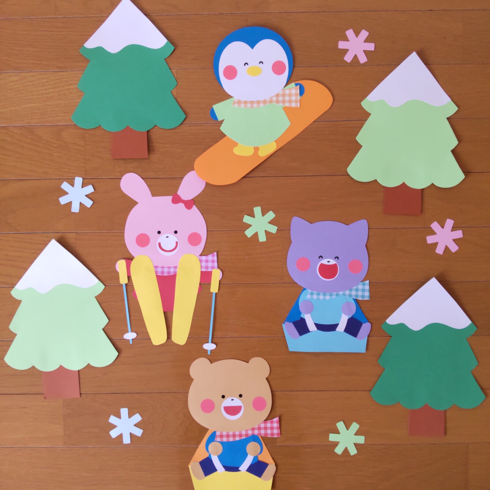 壁面飾り工房本店 壁面装飾・パネルシアター・ペープサート・型紙・知育・保育・介護商品の販売☆壁面飾り工房「かまくらで遊ぼう！」 冬 12月1月 2月 幼稚園 保育園 学校 病院 施設 知育 壁面装飾 型紙 製作☆
