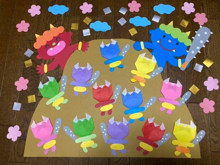 節分製作～お面と鬼のパンツ👹桃花小規模保育園 高島平一丁目