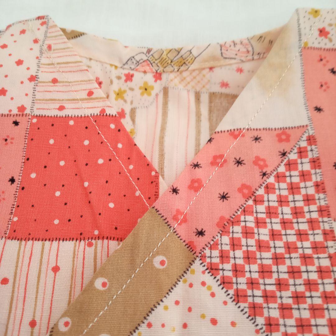 ハンドメイド 甚平 上着 パッチワークデザイン ベビー服 ピンク系 - メルカリ