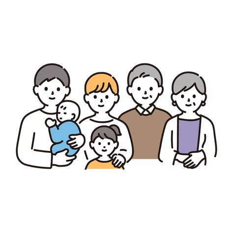 3人家族 その2てがきですの！β かわいい・ゆるい無料イラスト