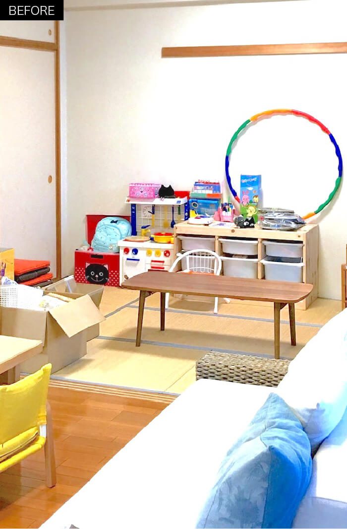 子供のいる暮らしのおもちゃ収納アイデア - 無印良品でリビングを整えよう