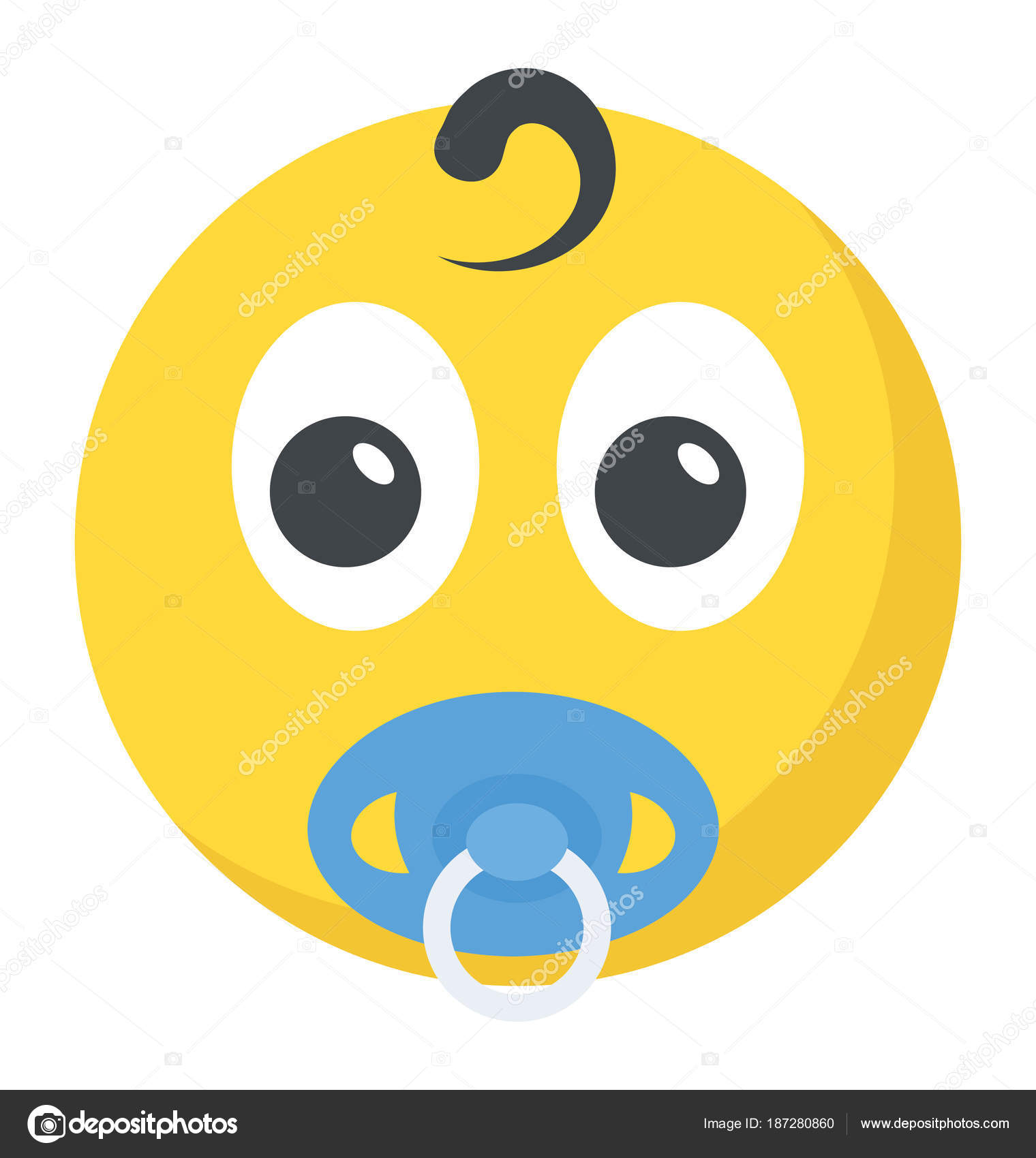 白い背景に平らなスタイルのピンクの赤ちゃんのおしゃぶりアイコン。ベクターイラスト。のイラスト素材・ベクター Image 192737395