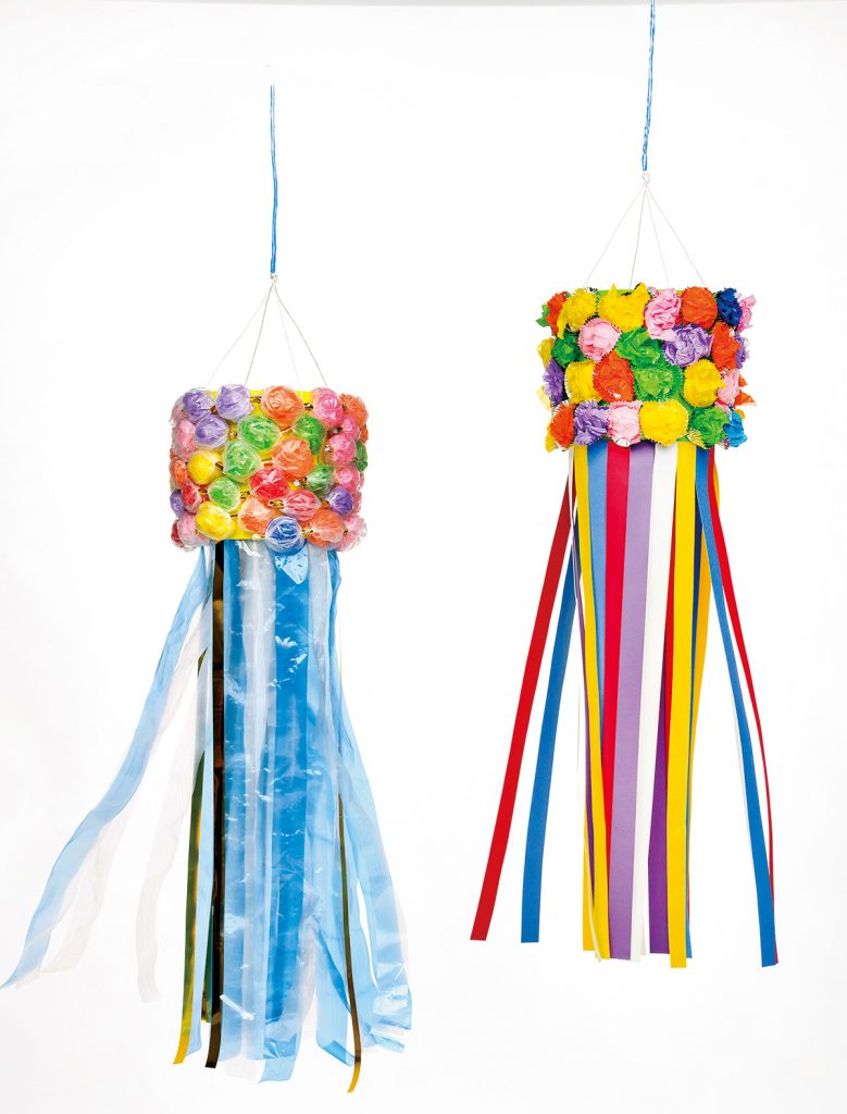 色画用紙手作り「笹と七夕飾り」図工人図工人