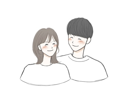 おしゃれ カップル イラスト391 無料写真