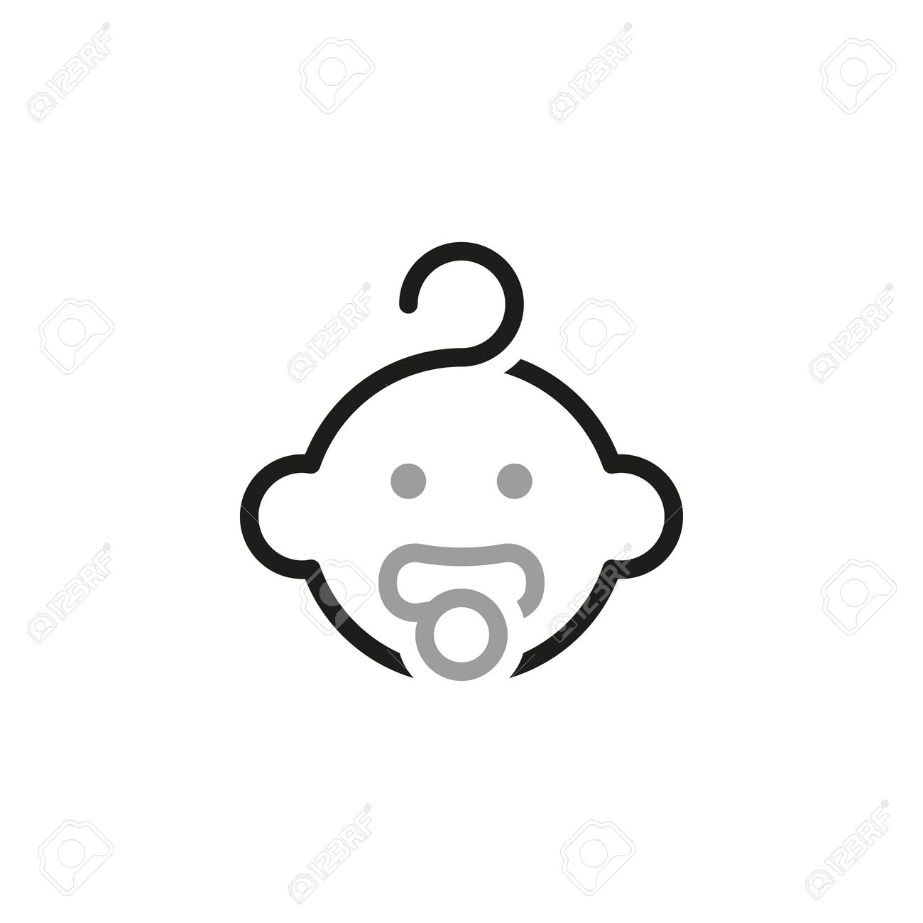 赤ちゃんおしゃぶりアイコンベクトル図のイラスト素材・ベクター Image 164401119