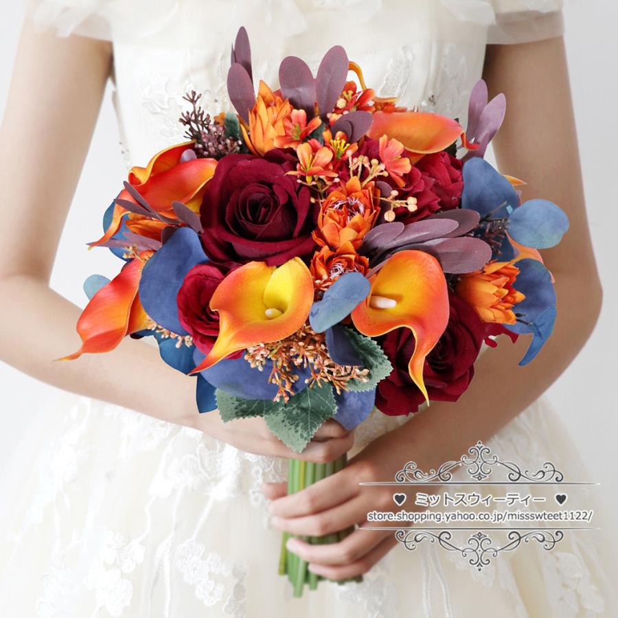 オレンジのブライダルブーケ 花嫁のブーケ結婚式のレイアウトカスタマイズされたコサージュ結婚式の結婚式の写真撮影 - ショップflowers-story-tw ドライフラワー・ブーケ - Pinkoi