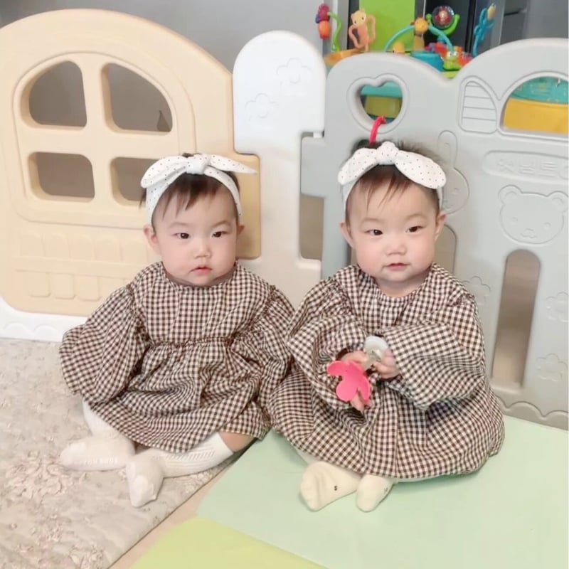 赤ちゃん ロンパース ギンガムチェック 青 BLUEmagmag