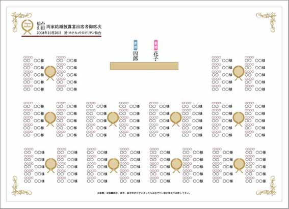 結婚式 席次表制作・印刷席次表片面 席次面のみ印刷 1部 30部からご注文を承ります: エテルザ - 通販 - Yahoo!ショッピング