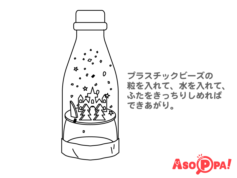 ペットボトルでスノードーム作り♪Ohanaデイリータッチケア協会 川口市 子育ちサークルたっちハート♡