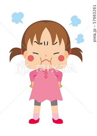 フリーイラスト怒っている女の子パブリックドメインQ：著作権フリー画像素材集