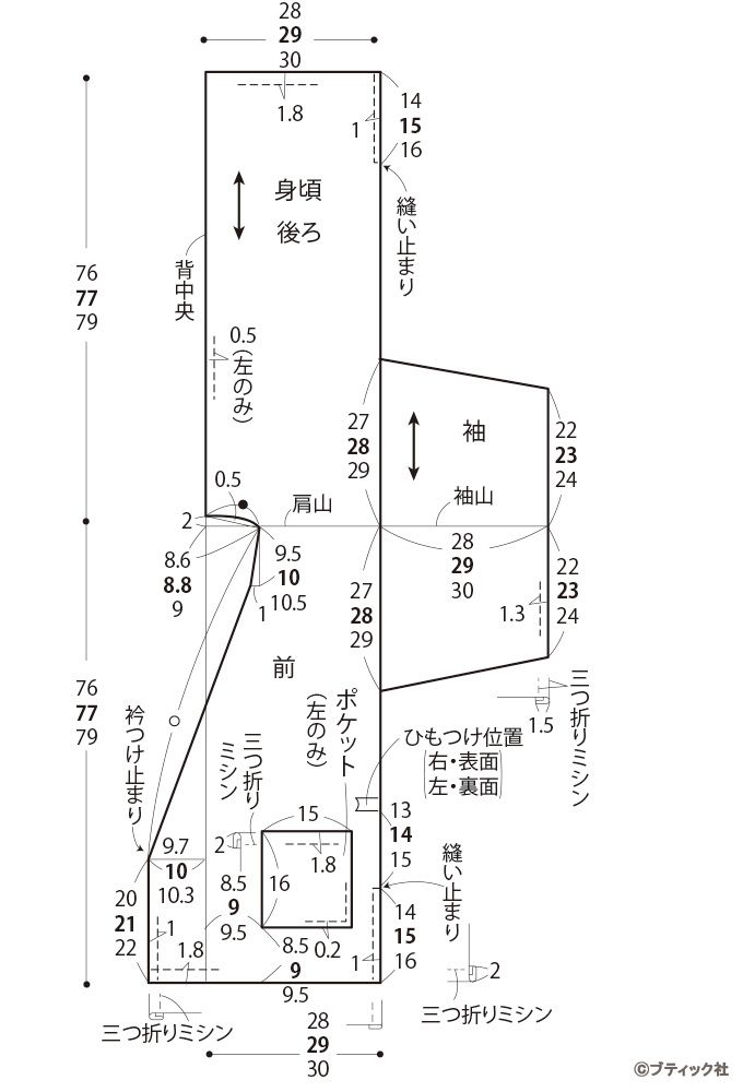 パターン型紙ベビーじんべい