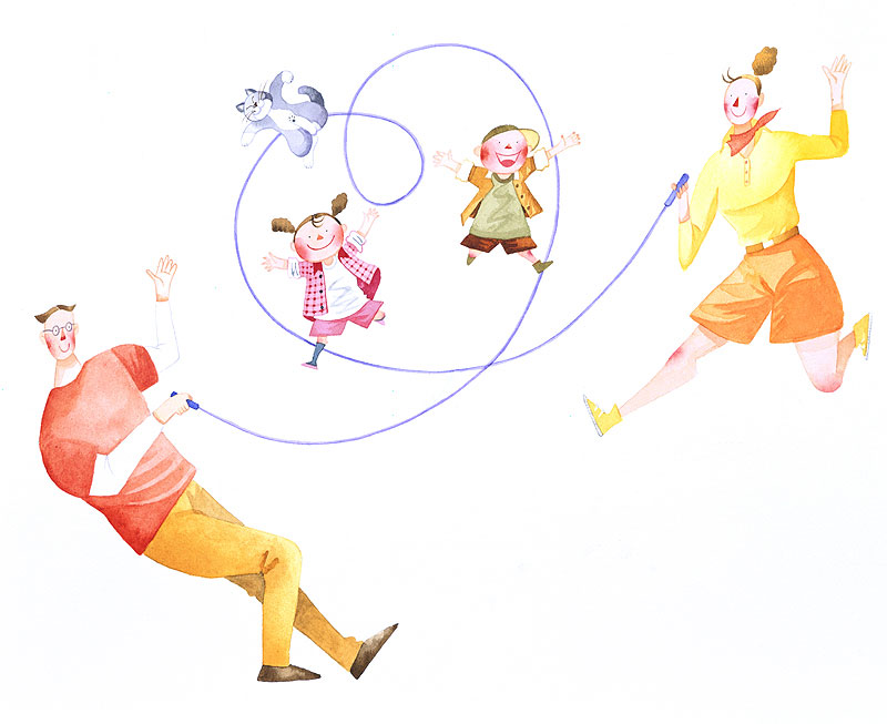 線画家族：イラスト無料