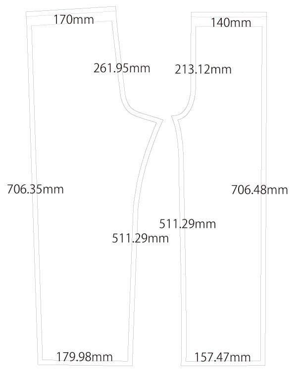 ストレートパンツ 子供120サイズ 型紙 作り方コスプレ衣装 無料型紙 でぃあこす