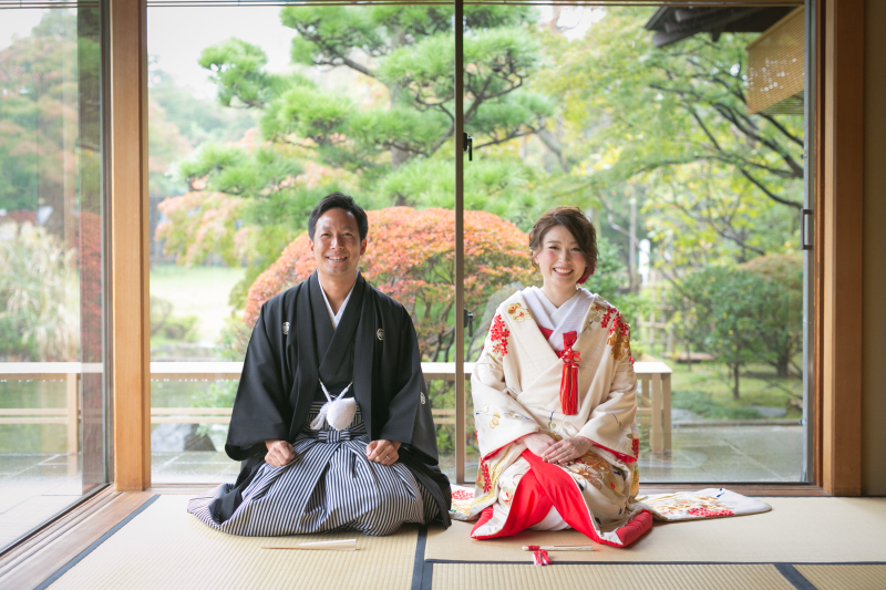 日本庭園でのロケーションフォトウェディング・結婚式の前撮り写真のONESTYLE