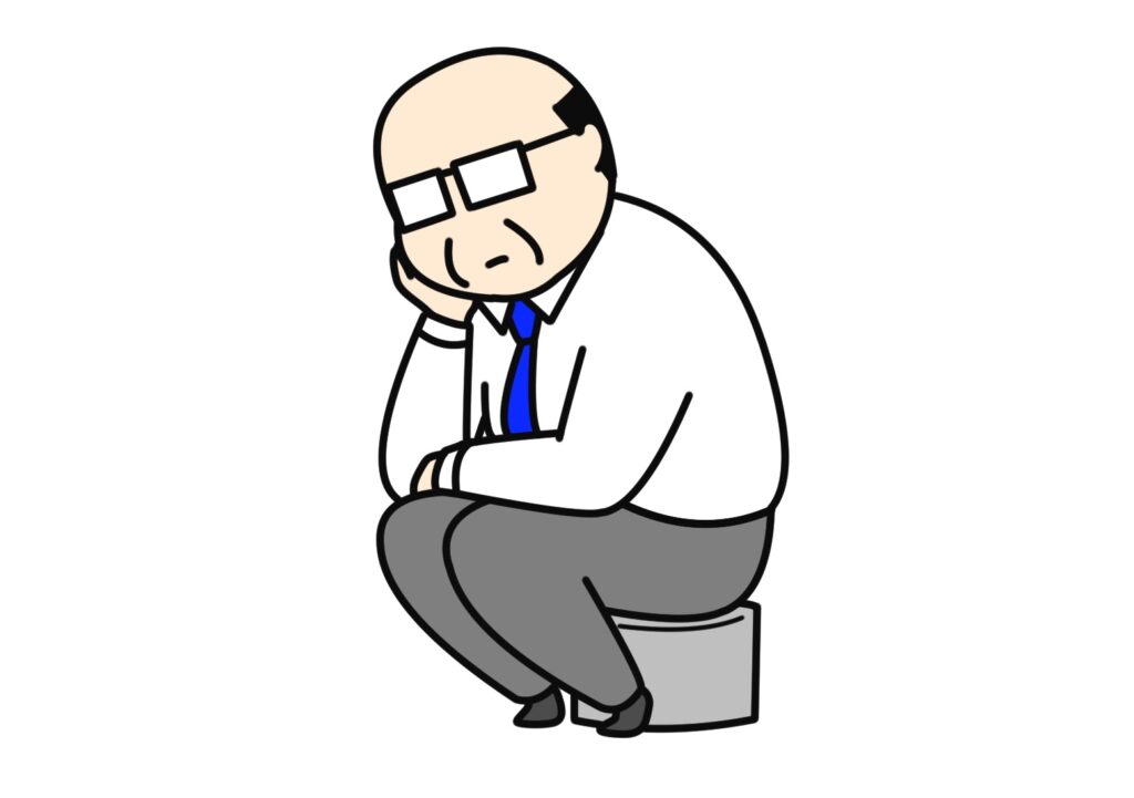考えるおじさんのイラストゆるくてかわいい無料イラスト・アイコン素材屋「ぴよたそ」