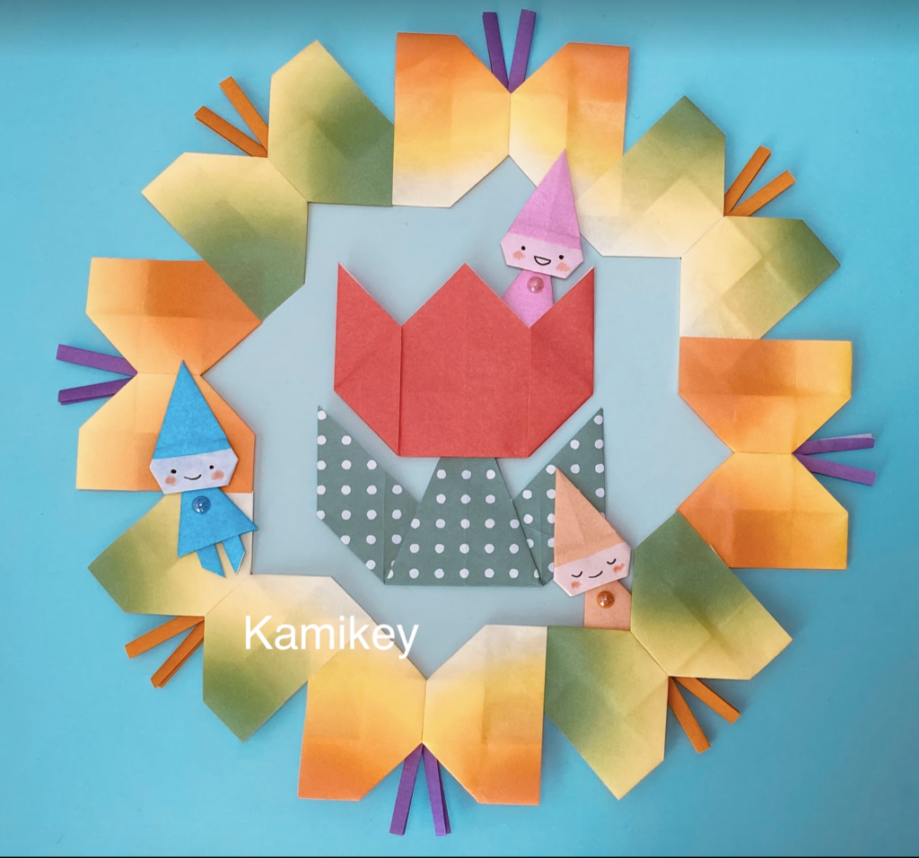 節分のリース飾り創作折り紙 カミキィ