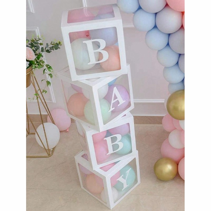 透明バルーンボックス 27文字入り ベビーシャワーデコレーション 男の子または女の子に 1歳の