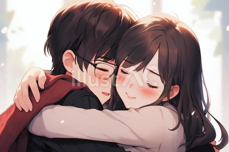 恋愛 カップル 後ろから抱きしめるのイラスト素材73737416- PIXTA