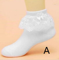 Amazon.co.jp: ドリーム企画 子供レース ソックス リボン 靴下 こども 靴下通販 女の子 キッズ 靴下 フォーマルソックス19-22cm白 1ペアx 1: ファッション