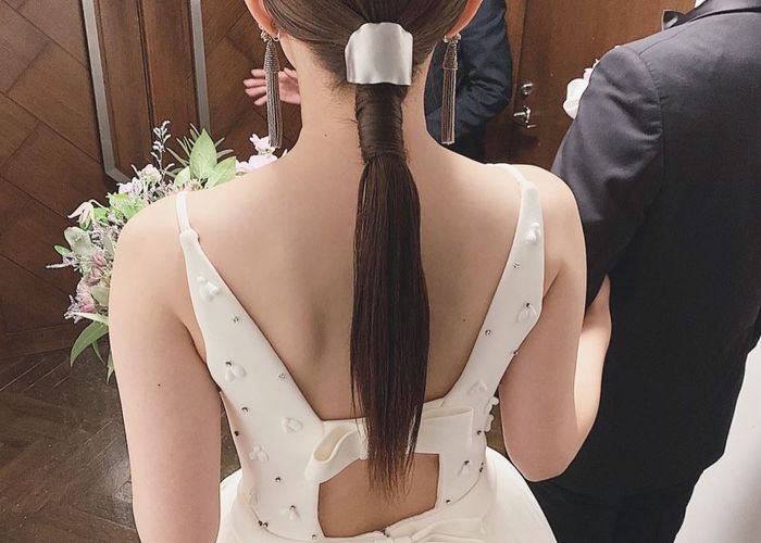 ロング ナチュラル 簡単ヘアアレンジ 結婚式×tete nico×おかゆ×441628HAIR