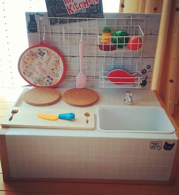 おままごと 段ボール 冷蔵庫 レンジ セット 組立式 おもちゃ 段ボール ダンボール箱でままごとをしよう！手作り